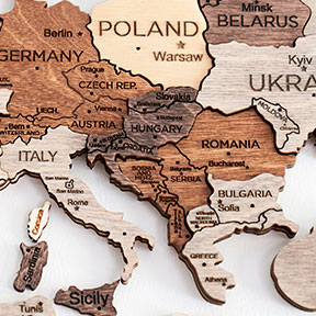 South-Europe-Wooden-Map